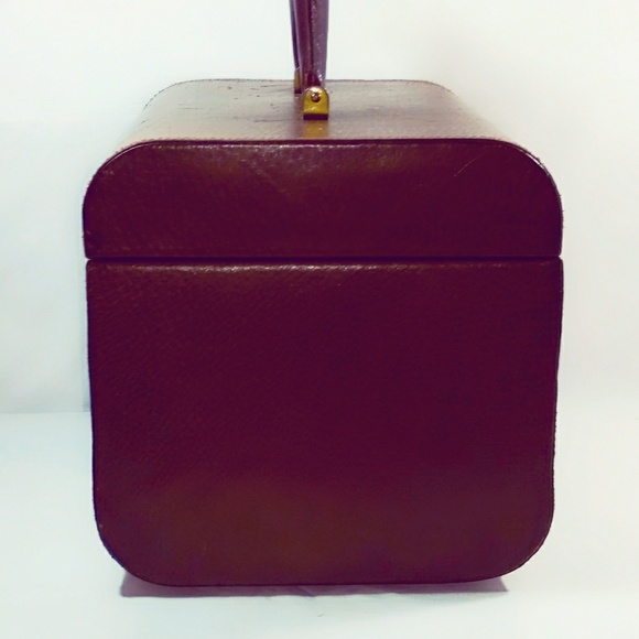 True Vintage 1950s Box Leather Travel Train Case - Picture 5 of 5